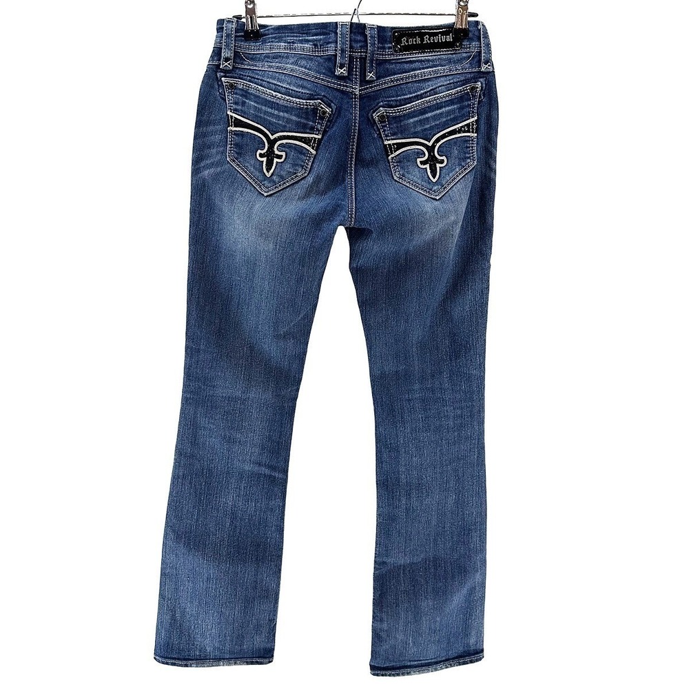 ROCK REVIVAL Charlotte Easy Boot Jeans • 28 •‎ medium blue wash